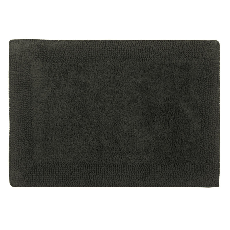 Tapis de bain réversible de couleur unie BRUSS, L 17 po x L 24 po, Gris