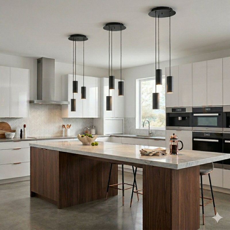 Bludovice 3 - Light Cluster Pendant, Black