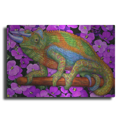  «Jacksons Chameleon» par Tim Jeffs, art mural en métal
