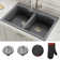 KRAUS Forteza™ 33" L Dual Mount 50/50 Double Bowl Granite Kitchen Sink
