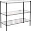 Étagère à 3 niveaux en métal de 2, capacité 1050 lb, tablette réglable robuste avec doublures, extensible à 6 niveaux, L 48 po x P 18 po H 96 po, support de rangement noir
