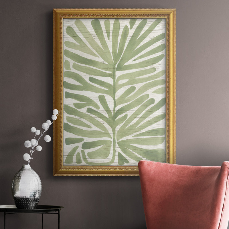 «Driftwood Palm Leaf IV», toile encadrée de qualité supérieure - prête à être accrochée, H 36 po x l 24 po x P 2,5 po