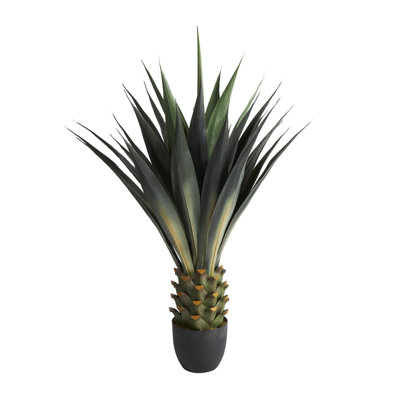 Faux Foliage Agave Indoor Outdoor Green Artificial Tree with Black Pot