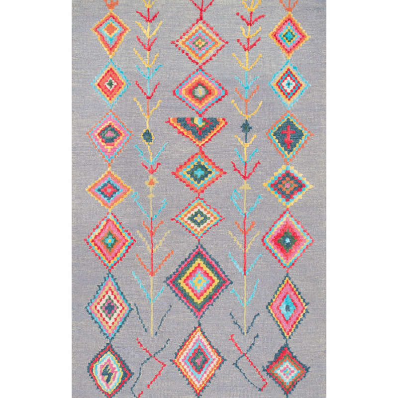 Tapis gris touffeté à la main Aliecia, Rectangle 4 pi x 6 pi