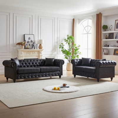Canapé de salon avec 3 pieds + 2 sièges avec cadre en bois massif et pieds en bois, 4 coussins, canapé d'appartement, salon, bureau
