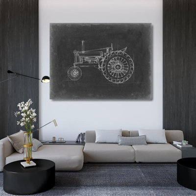 ArtDirect Harper, Ethan Gallery Wrapped Canvas Art Titled: Tractor Blueprint IV