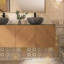 Ensemble de meuble-lavabo mural 59,8 po avec double plateau en marbre d'ingénierie