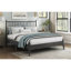 Grand lit au design moderne de style Mid-Century, tête de lit à lattes en bois gris, sans sommier pour lit de charme de chambre à coucher, lattes de bois, nécessaire