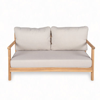 Canapé de patio en bois d'acacia avec coussin résistant à l'eau
