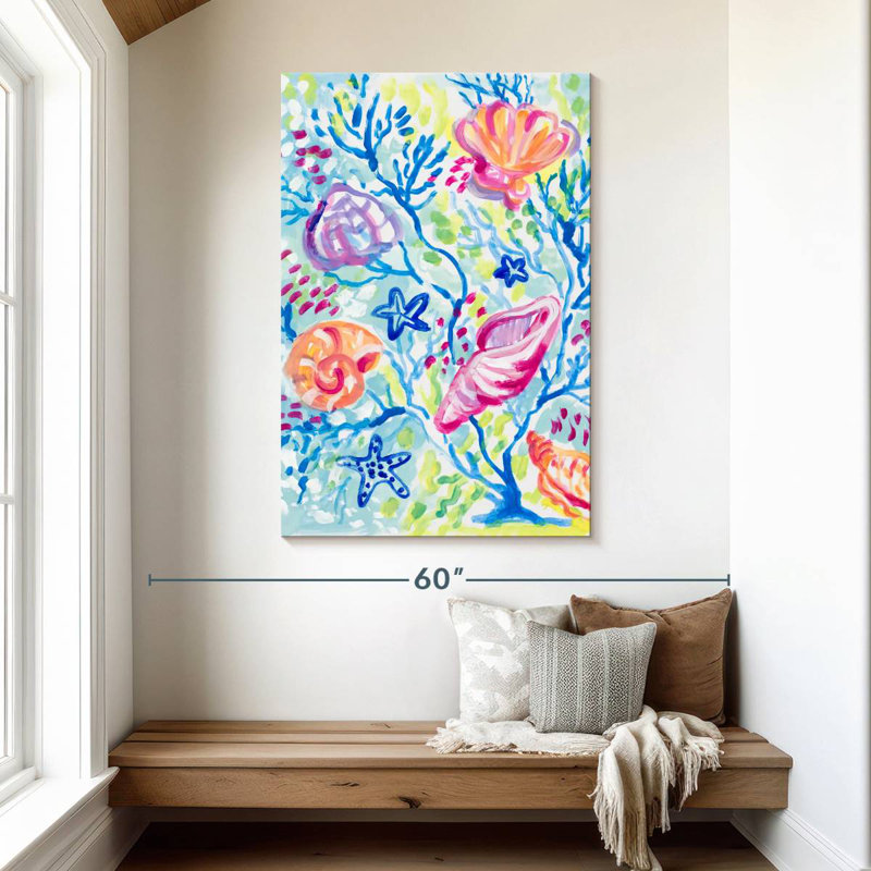 Brampt Seashells In The Coral, 48" H x 32" W
