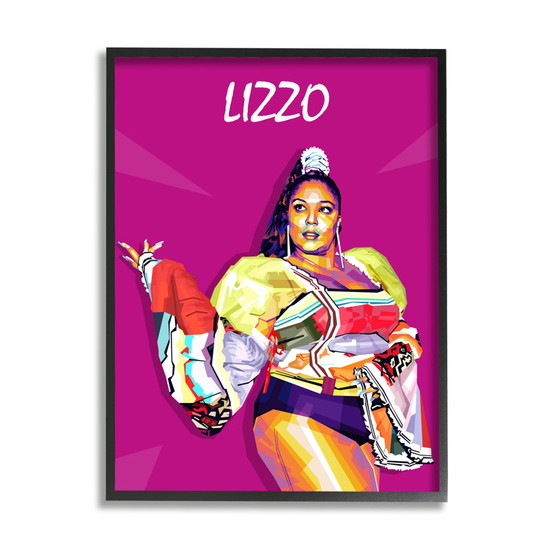 «Lizzo Modern Portrait Abstract Geometric Motif Pop Pink» par Birch & Ink - impression, H 14 po x l 11 po x P 1,5 po