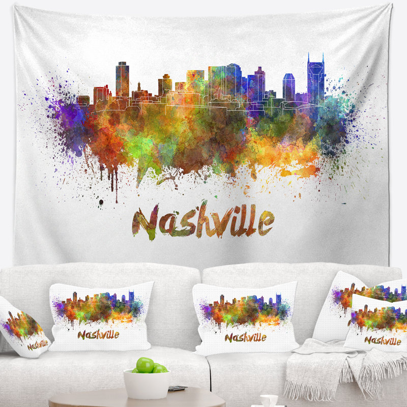 Las vegas skyline tapisserie Cityscape, H 68 po x l 80 po