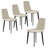 Modern PU Leather Dining Chair Set of 2/4 with Sturdy Metal Legs, Wave Pattern Upholstered Seat, High-Resilience Foam Cushion for Kitchen & Dining Room