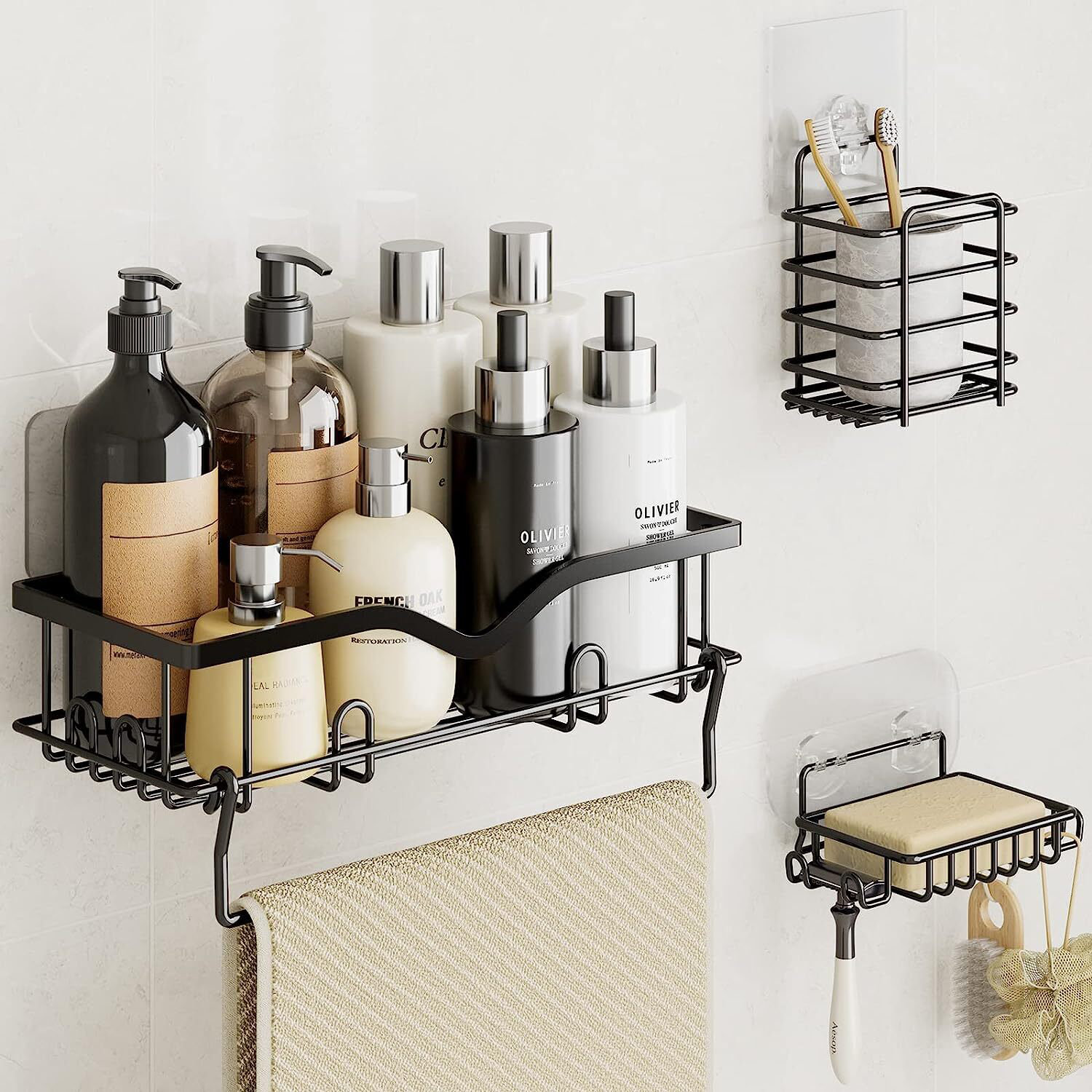 Rebrilliant Adhesive Stainless Steel Shower Caddy & Reviews | Wayfair