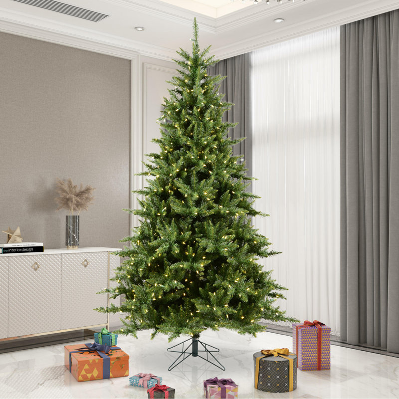 Camdon Lighted Artificial Fir Christmas Tree, 9.5' H x 66" W, Warm White