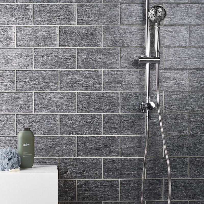 Veda 4x9 Polished Glass Subway Tile, Gold