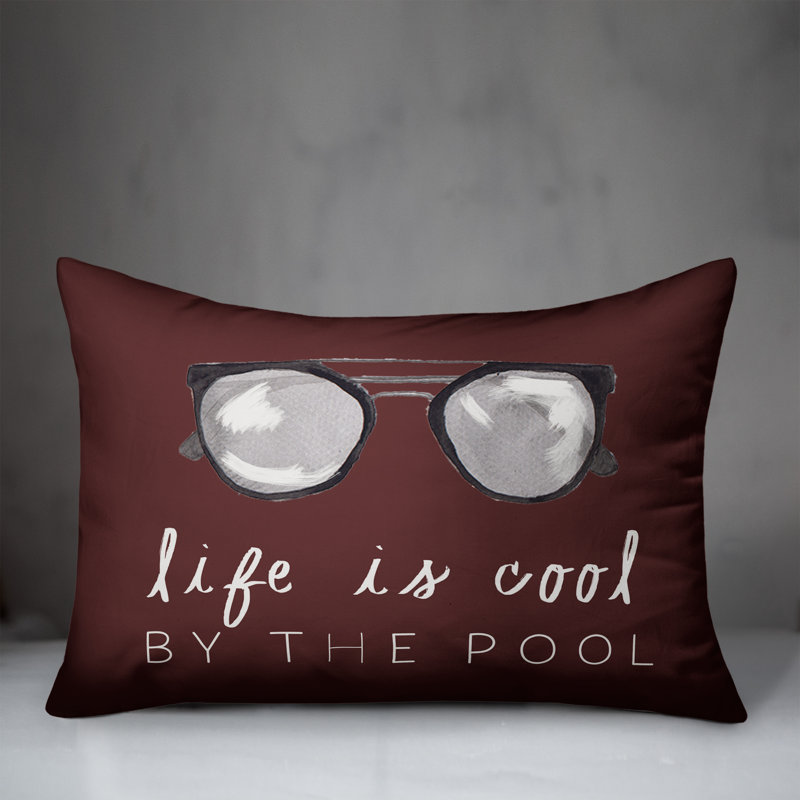  Polyester Indoor/Outdoor Throw Pillow, 18" H x 25" W, Maroon