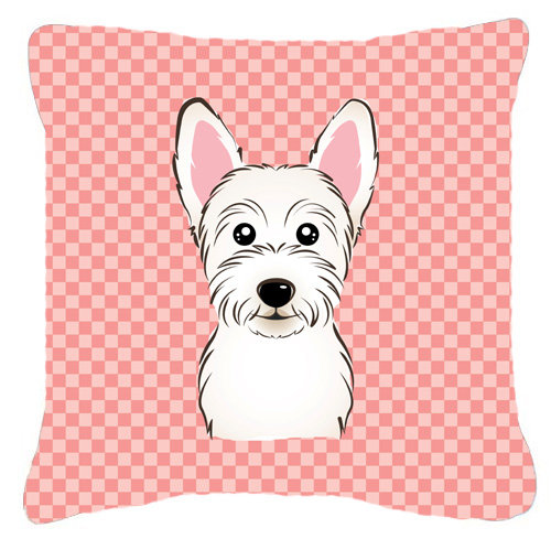 Checkerboard Westie Indoor/Outdoor Throw Pillow Caroline's Treasures
