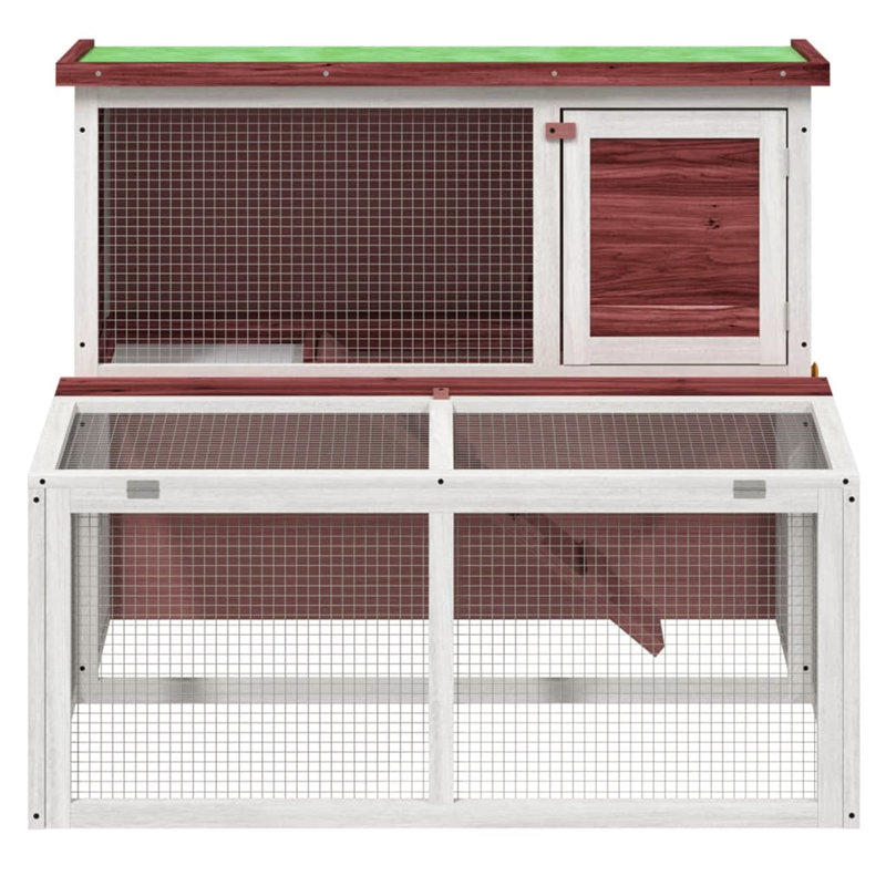 Cummington Small Animal Hutch, Mocha/White/Green