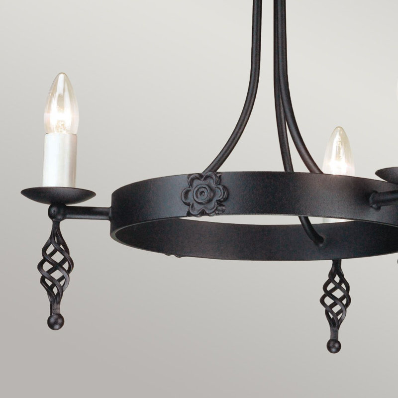 Vanslyke 3 - Light Waggon Wheel Chandelier