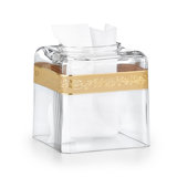 Bellino Glass Gold Tissue Box Cover