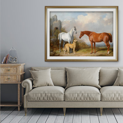 « rétro cheval pastoral », impression de dessin