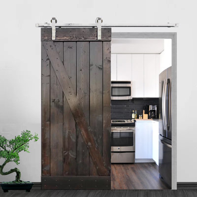 Panelled Wood Primed Barn Door