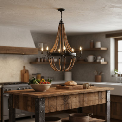 Verwood 8 - Light Wagon Wheel Chandelier