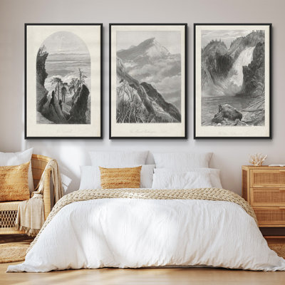 Coquilles antiques sur toile de lin I - Ensemble de 3 cadres photo sur toile