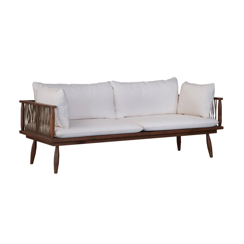 80'' Wide Rectangle Patio Sofa with Cushions