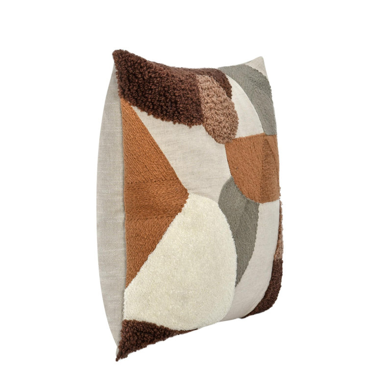 Wllace 20" Linen Blend Fabric Orange Spice Throw Pillow