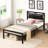 Twin Size Metal Bed - , Strong Bedroom Addition, Black Frame Strong, Silent Piece,
