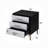 Glamorous Single Piece Bedroom Furniture Nightstand With Three Drawers, Featuring Exquisite Patterns And Stylish Legs For A Chic Interior Accent.