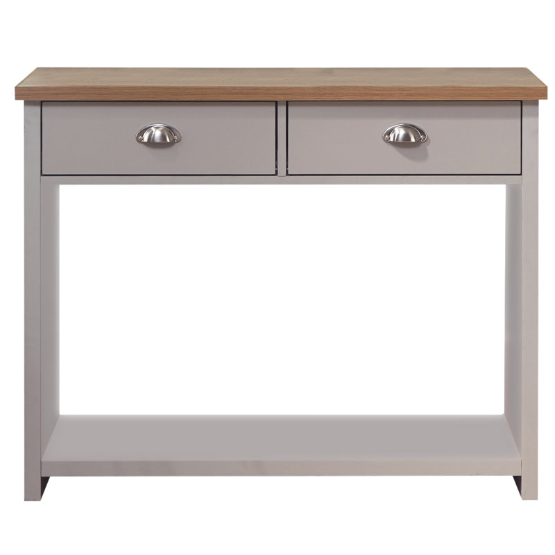 Kerry 97cm Console Table, Beige, Matt Grey