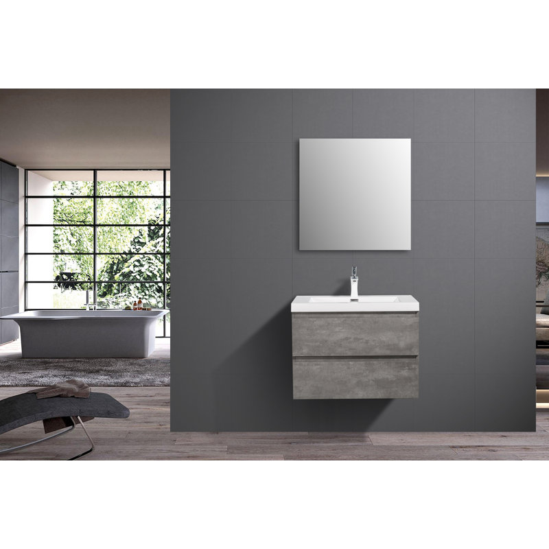 Cono 29.5" Wall-Mounted Single Bathroom Vanity Set
