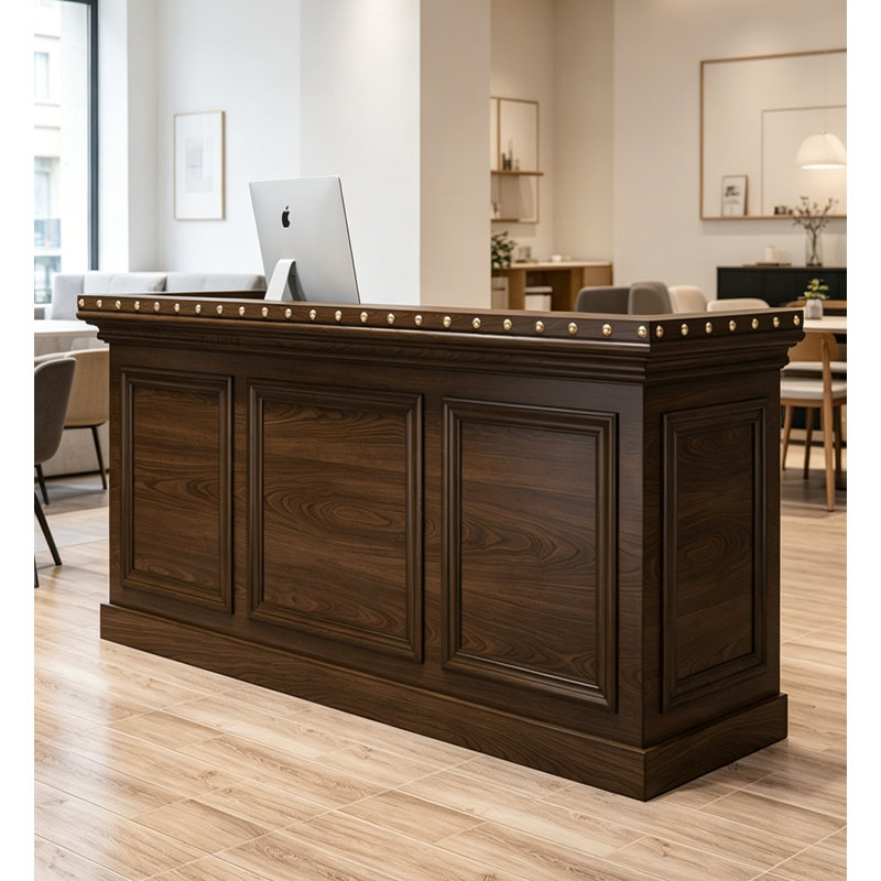 Bureau de réception en bois massif Traditional, Brown