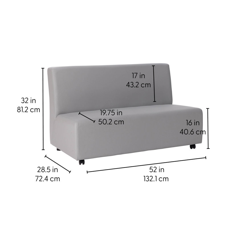 Canapé mobile sans accoudoirs Pro Series, Noir / gris