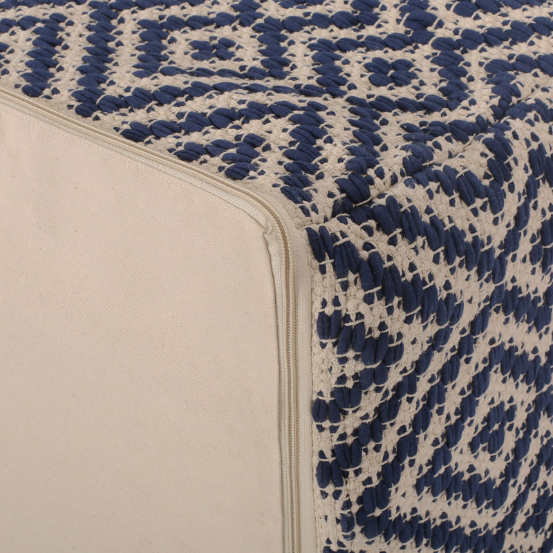 Repose-pieds Juniper, naturel, bleu et blanc