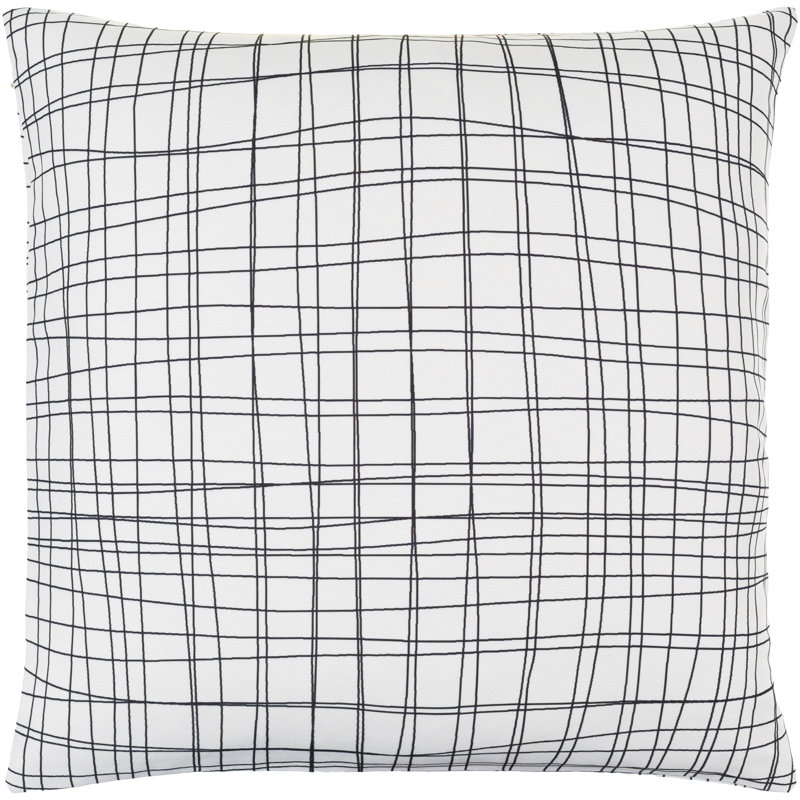 Fuselier Accent Throw Pillow Cover, 18"H x 18"W, Pillow Cover Only - No Insert, Gray/White