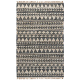 Camille Geometric Area Rug in Black/Beige