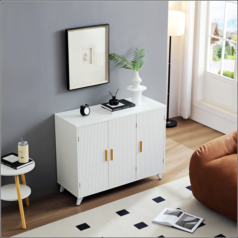 Ideboard With Wavy Texture Buffet Cabinet