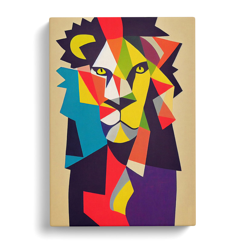 Lion In Abstract - Wrapped Canvas, 50cm H x 35cm W x 3cm D