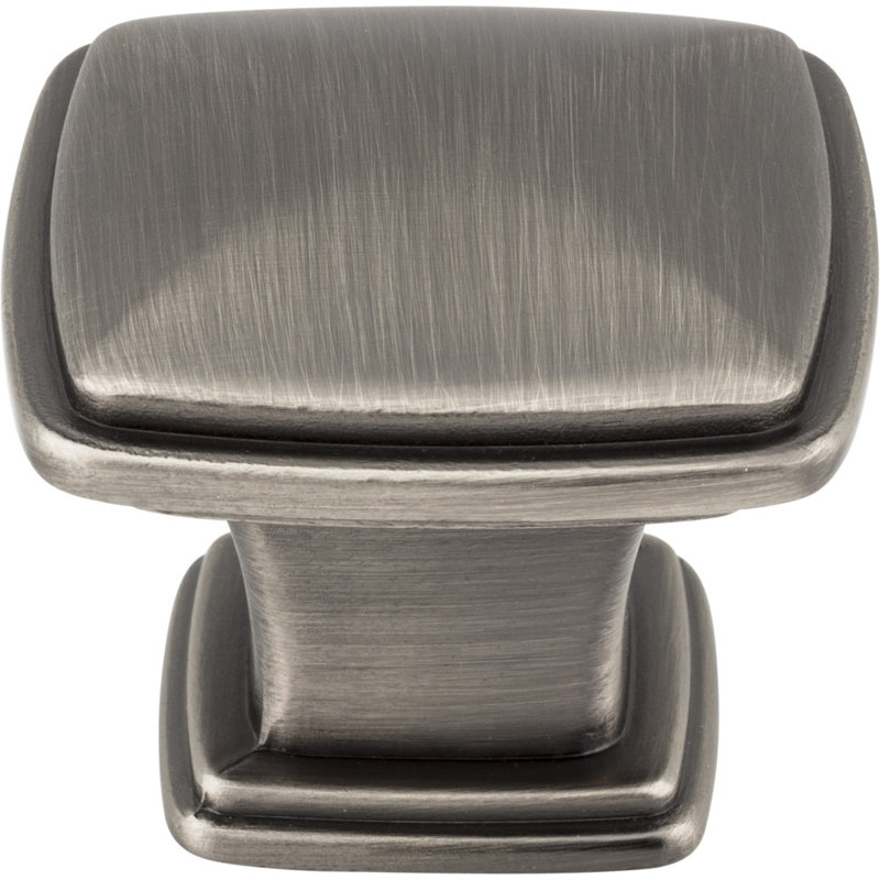 Milan I 1 3/16" Length Square Knob, Brushed Pewter