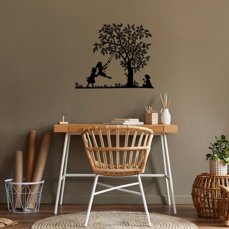 Stylish Decorative Metal Wall Accessory, Black Finish, 27.2 x 22.4 inches | 100% Metal Construction, Thickness: 0.06 inches | Easy Wall Mount Design, Perfect for Home Decor & Modern Aesthetics