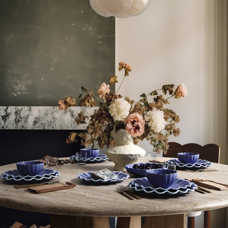 Dhalia Stoneware Cereal Bowl, Blue