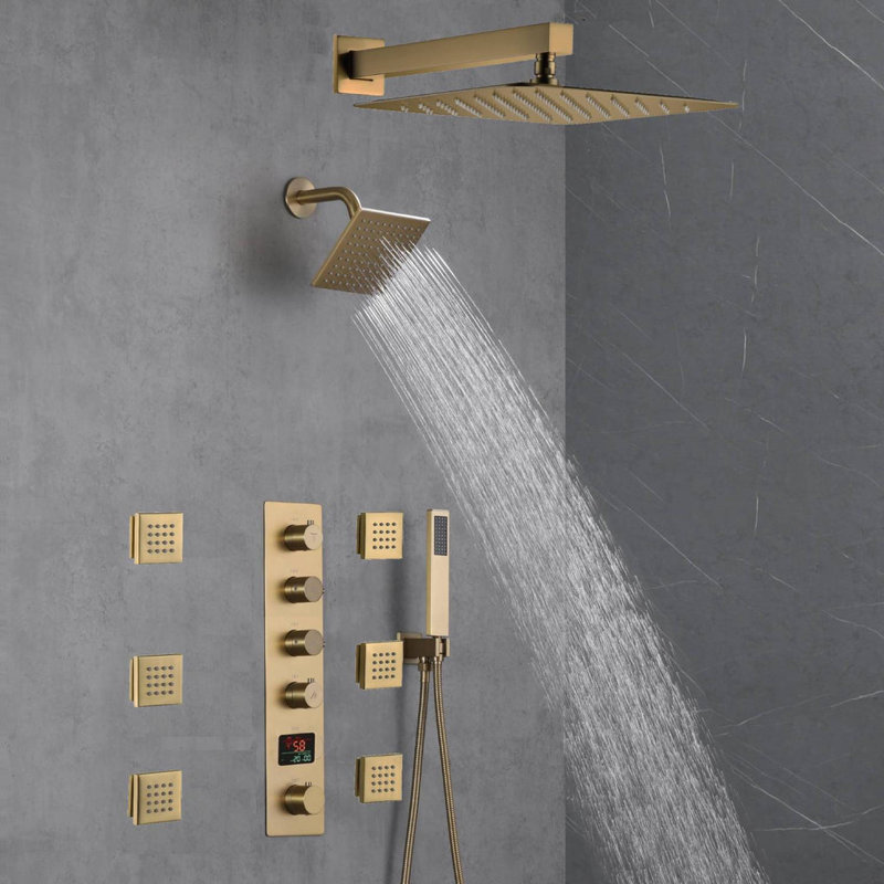 Système de douche thermostatique complet avec valve brute