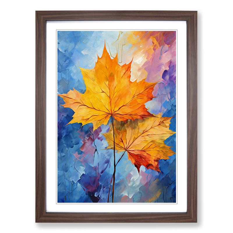 Leaf Impressionism Art - Framed Print, Walnut Framed, 34cm H x 25cm W x 2cm D