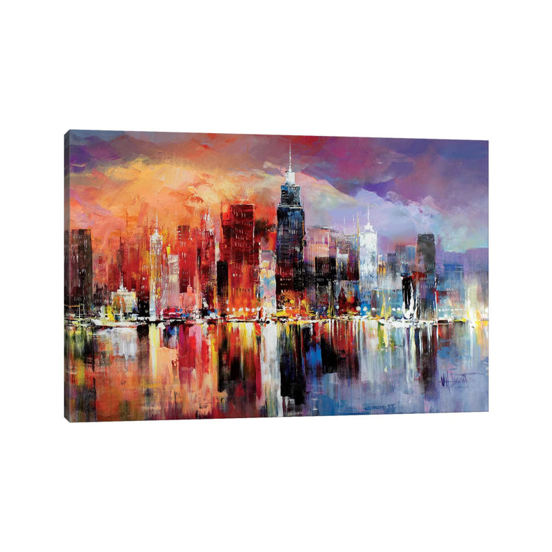 City Scape I by Willem Haenraets - Wrapped Canvas Painting, 20.32 cm H x 30.48 cm W