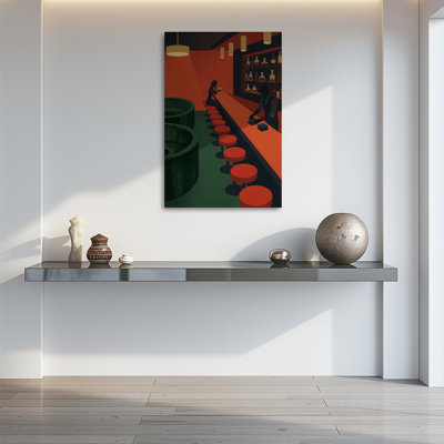 1pc Framed Canvas Wall Art Prints Poster, Mid-Century Modern Bar Poster, Retro Cocktail Lounge Art Posters Canvas Print Painting for Living Room Bedroom Office Bathroom Dorm Home Decor, Ready To Hang