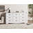Modern rustic-style nine-drawer dresser with ample storage capacity. Features a 59-inch wide body design and anti-tip device for safety and stability. Available in four color options.-889112439